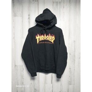 Thrasher Magazine Skateboard Hoodie Men's Small Black Hooded Sweatshirt